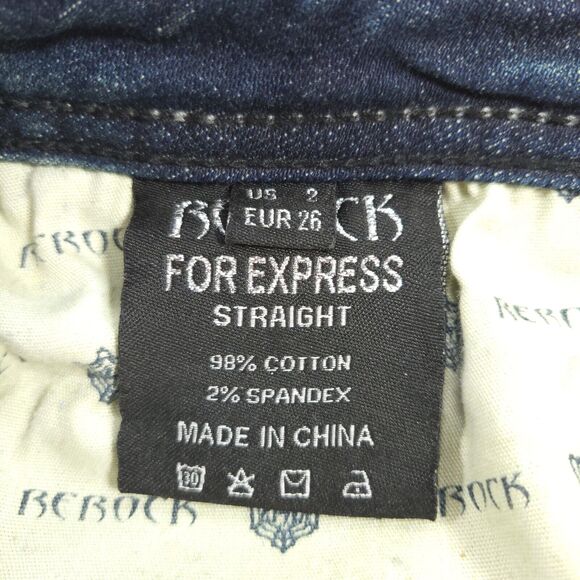 Rerock for Express Straight Medium Wash Casual Denim Jeans Womens Size 2 Blue - Picture 8 of 9